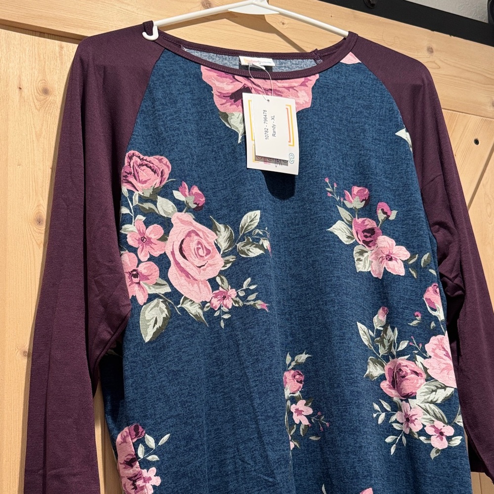 Lularoe Randy Floral Raglan Top